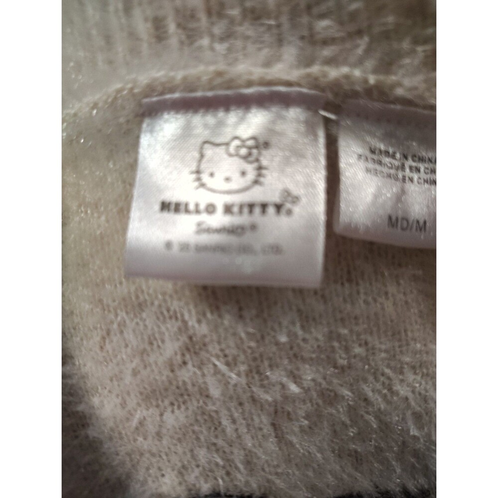 Women's Hello Kitty Graphic Cardigan Size Medium Cream Blush Soft - Picture 11 of 14
